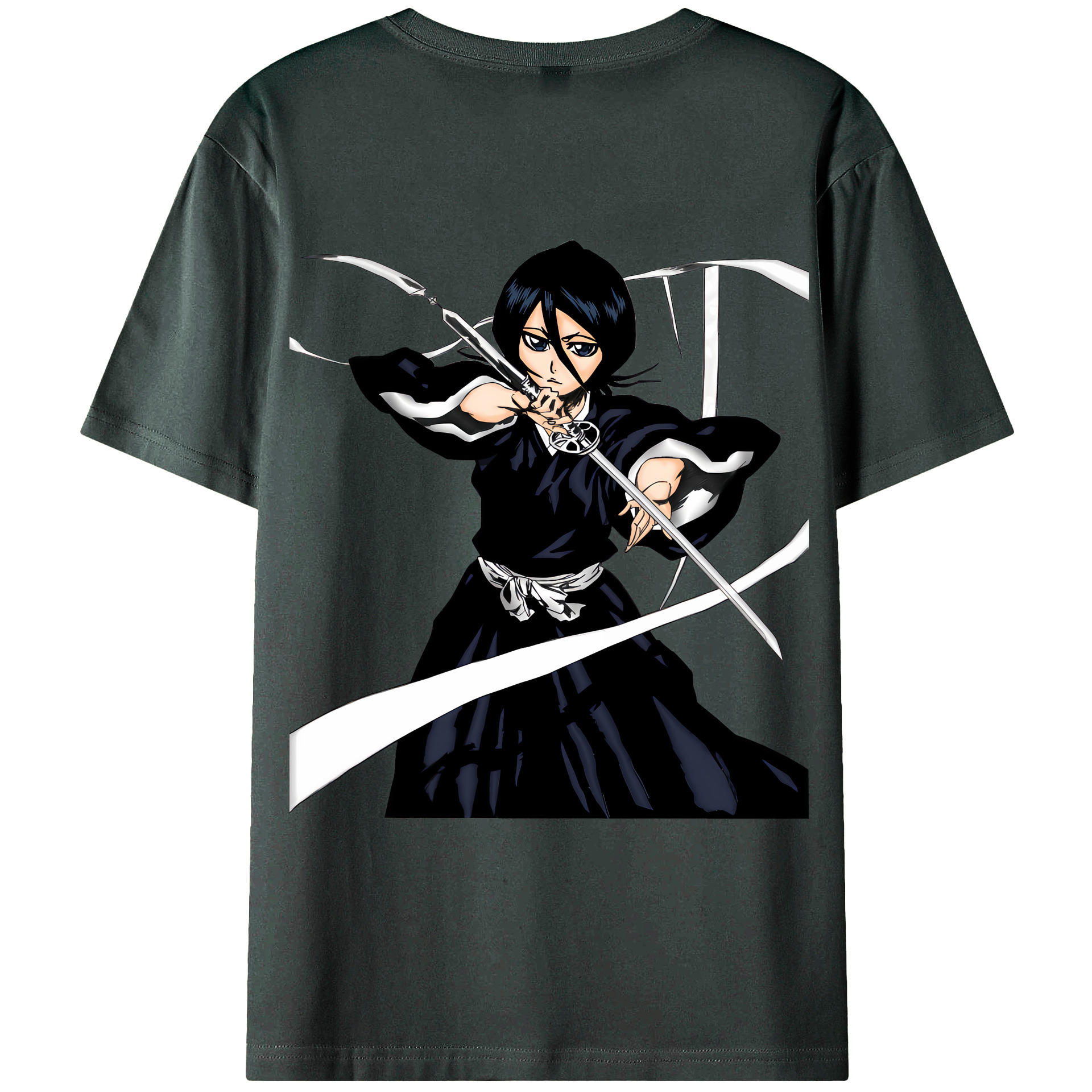 （画像用） ブリーチ 朽木ルキア BLEACH Kuchiki Rukia 綿100％ メンズ半袖Tシャツ（バックプリント） 通気性